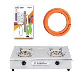 1 SF LPG STOVE 2B ULTIMATE SS AUTO|1 SF HOSE PIPE 1.5 MTR..|1 SF SPARK LIGHTER - ELEGANT (PACK OF 4)..vb