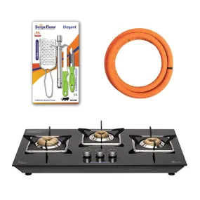 1 SF LPG STOVE 3B APOLLO SQUARE MS NA..vb|1 SF HOSE PIPE 1.5 MTR..|1 SF SPARK LIGHTER - CHROME (..