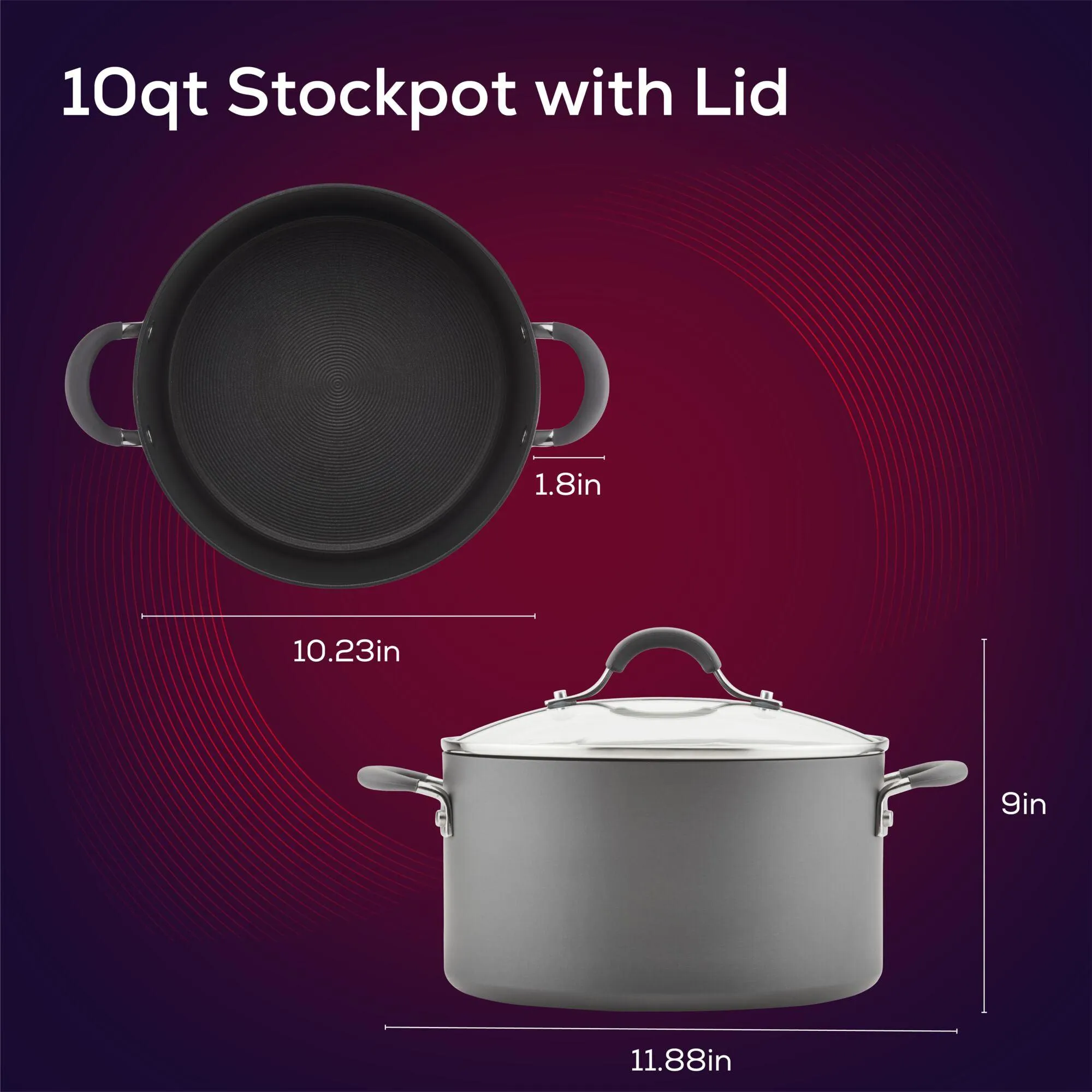 10-Quart Pot: Large Nonstick Stockpot