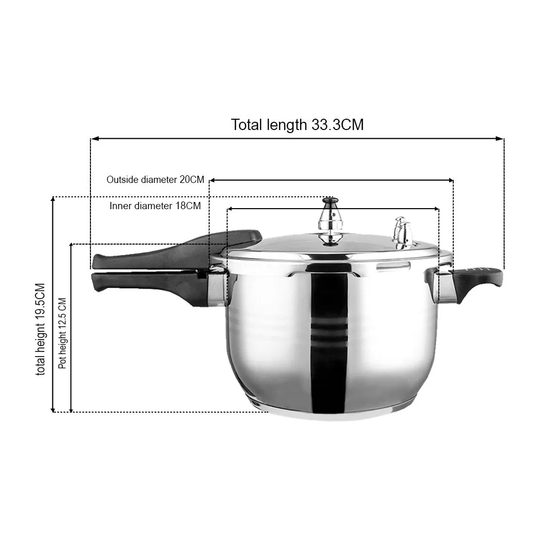 10L Commercial Grade Stainless Steel Pressure Cooker With Seal