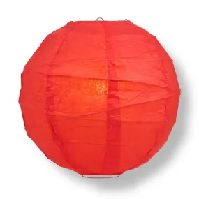 10" Red Round Paper Lantern, Crisscross Ribbing, Chinese Hanging Wedding & Party Decoration