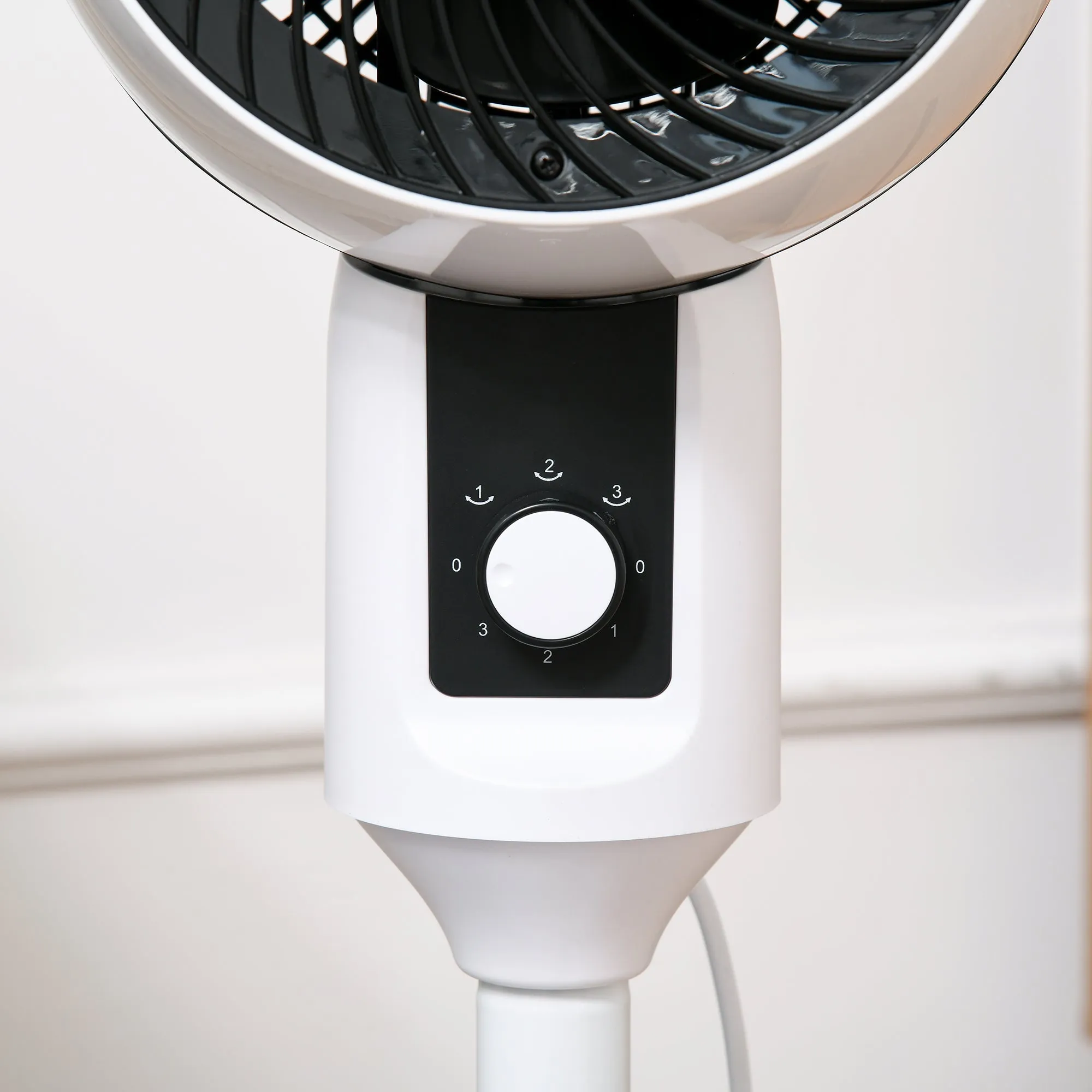 11" Oscillating Three Speed Pedestal Fan Black & White