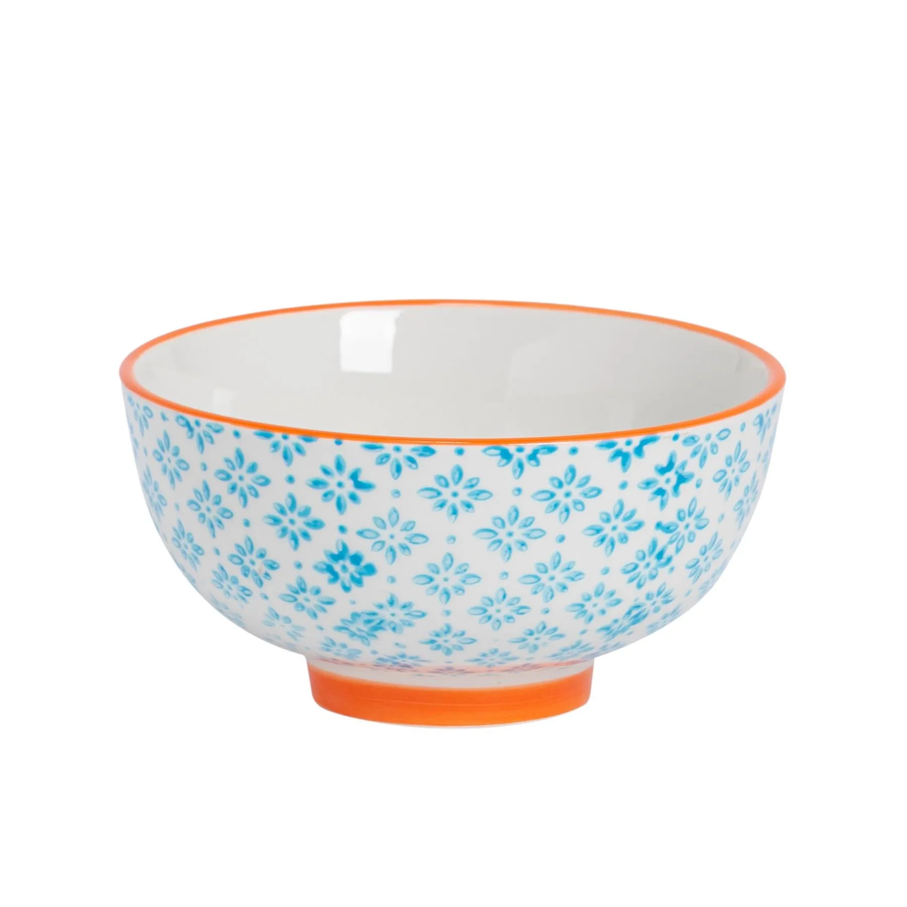 12cm Hand Printed China Rice Bowl - By Nicola Spring