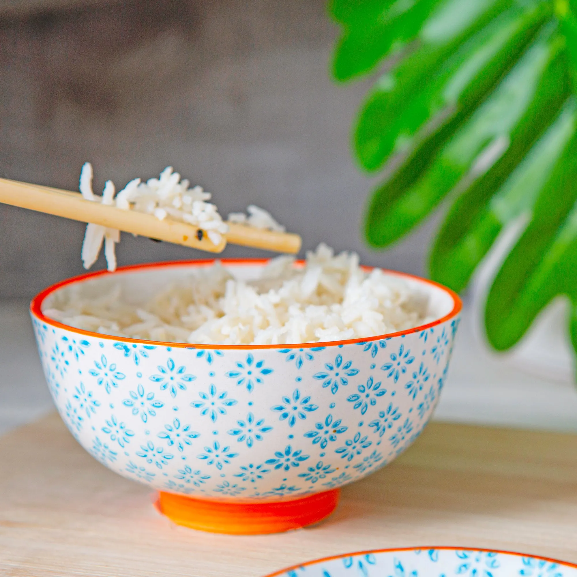 12cm Hand Printed China Rice Bowl - By Nicola Spring