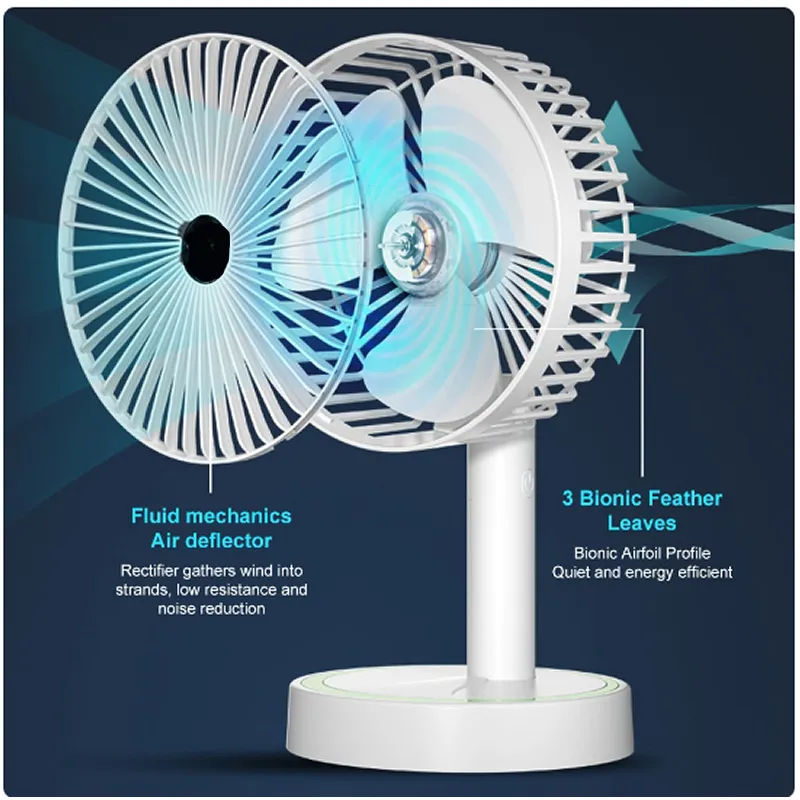 2 In 1 Rechargable Desktop Fan Ks-2103