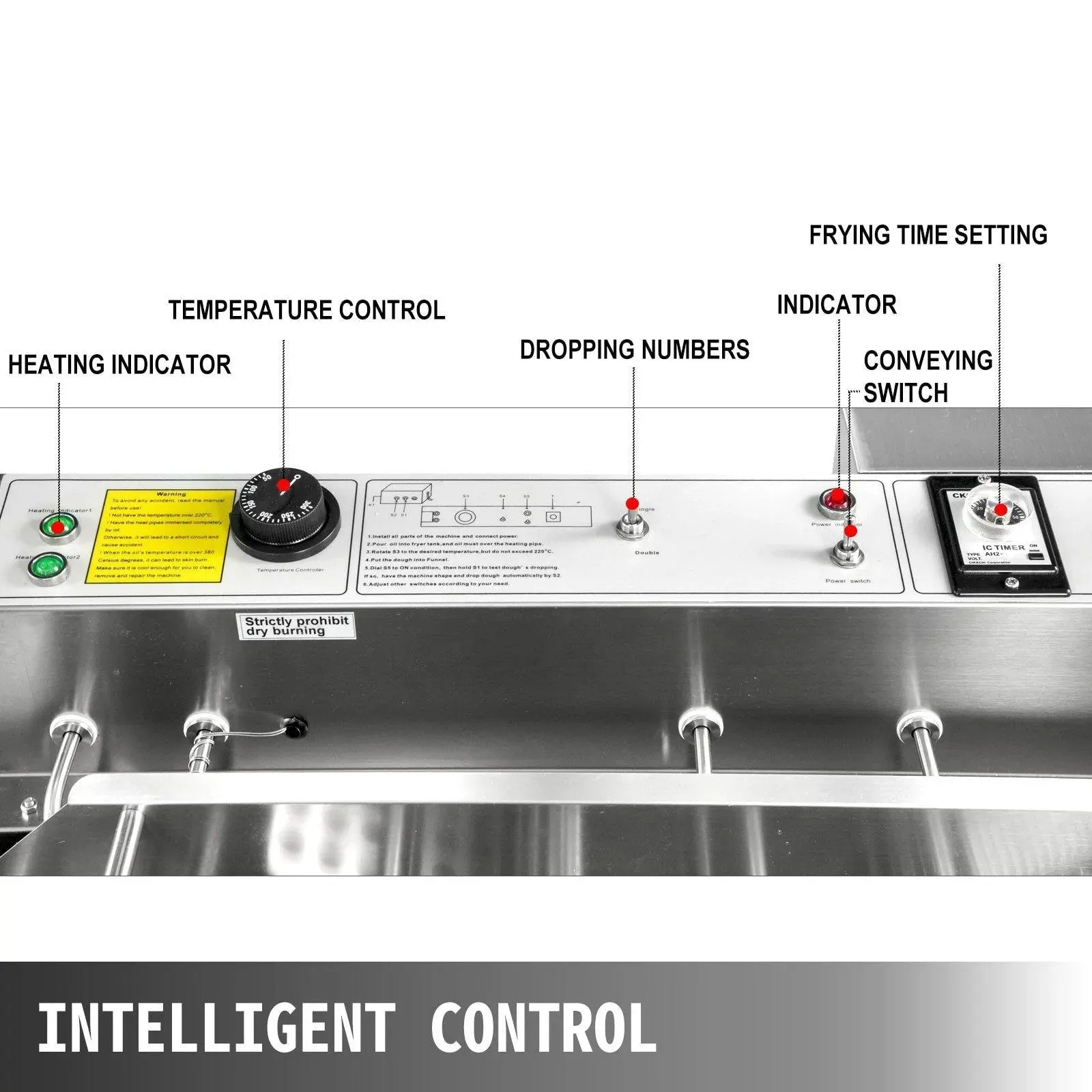 2 Row, 3 Size 7L Capacity Fully Automatic Doughnut Maker Machine 1100 Doughnuts Per Hour