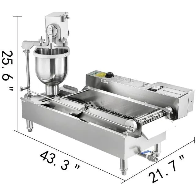 2 Row, 3 Size 7L Capacity Fully Automatic Doughnut Maker Machine 1100 Doughnuts Per Hour