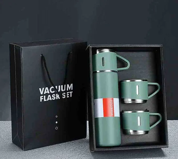 3-Piece Thermos Vacuum Double Layer Vacuum Flask