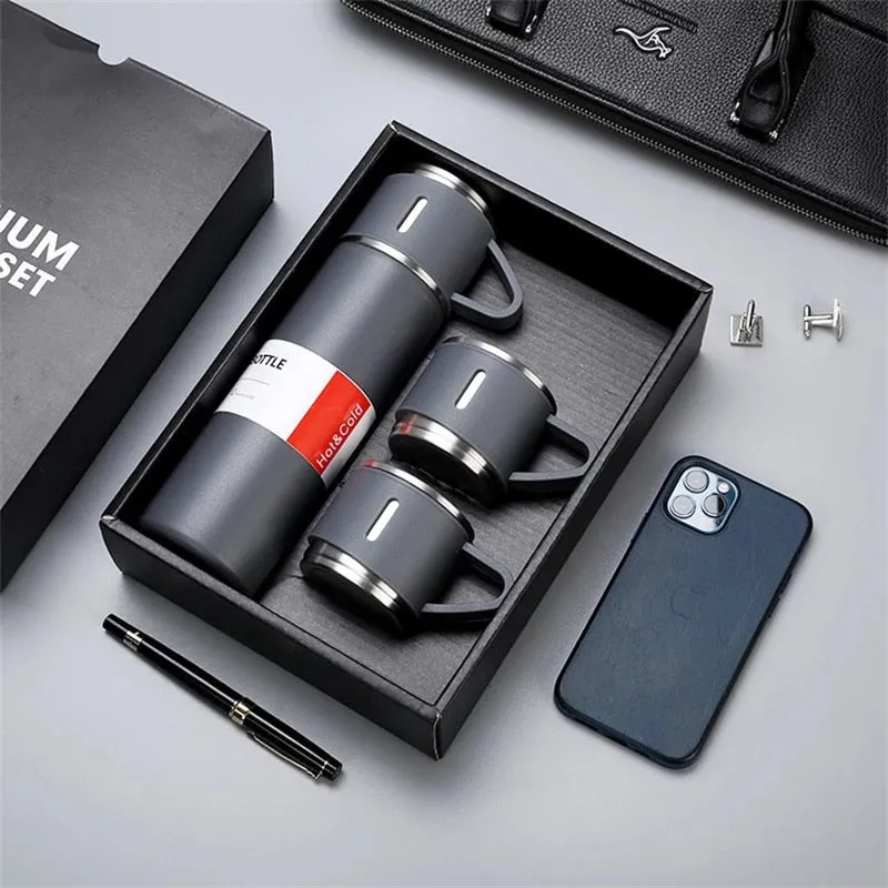 3-Piece Thermos Vacuum Double Layer Vacuum Flask