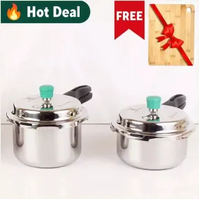 3L 5L RapidCuk Tri-ply Stainless Steel Pressure Cooker Combo  Free ₹600 Wood Chopping Board, Premium Quality, 3 Layer Thick Body, Heavy Bottom, 5Yr Warranty, ISI Certified, Induction & Gas