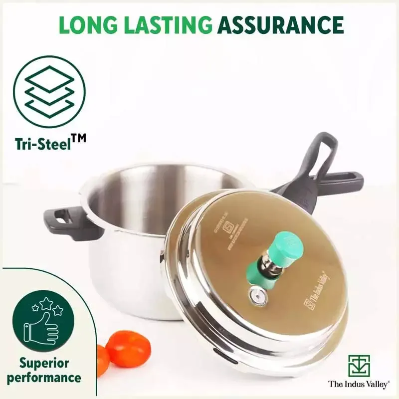 3L 5L RapidCuk Tri-ply Stainless Steel Pressure Cooker Combo  Free ₹600 Wood Chopping Board, Premium Quality, 3 Layer Thick Body, Heavy Bottom, 5Yr Warranty, ISI Certified, Induction & Gas