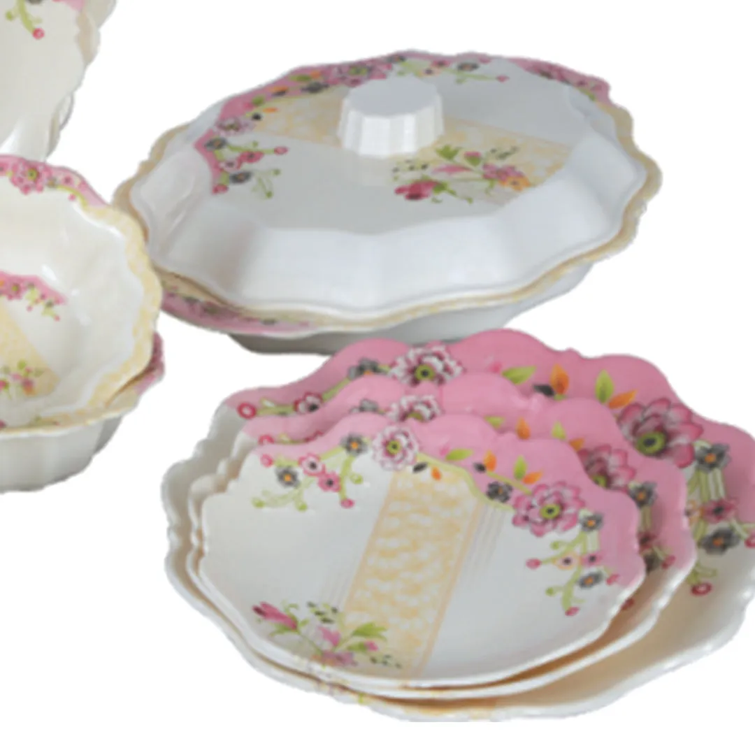 72 Pieces Opel Melamine Single Glaze Dinnerware Set