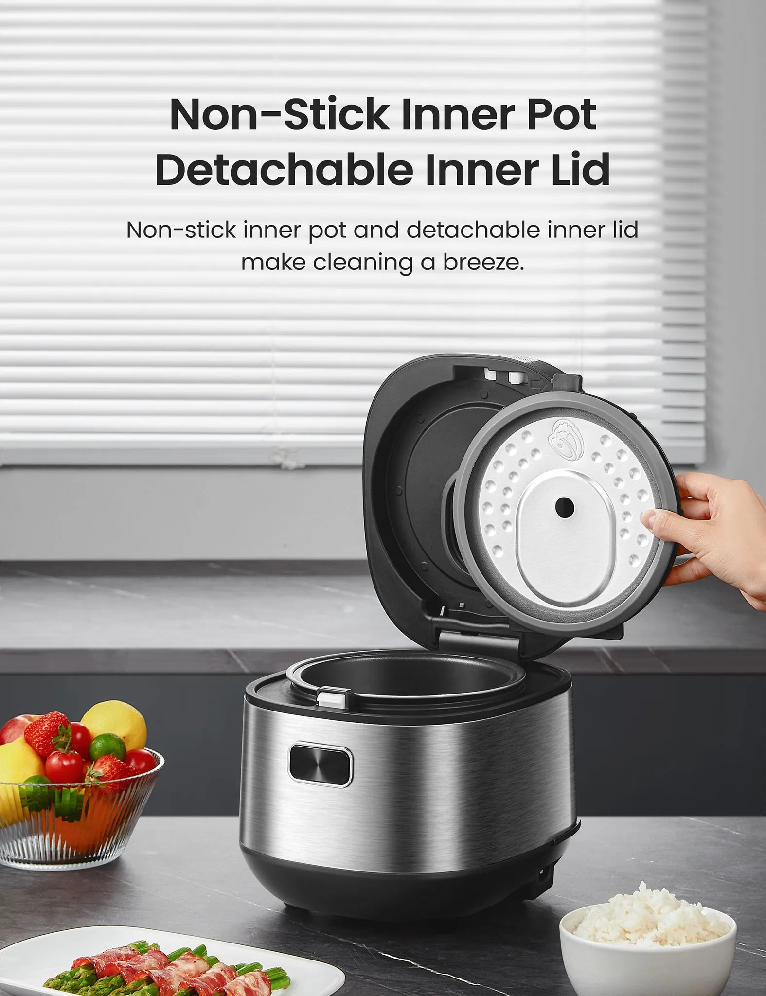 8 Cups Cooked Compact Rice Cooker