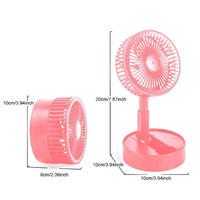 Adjustable Mini Handheld Desk Fan Pink