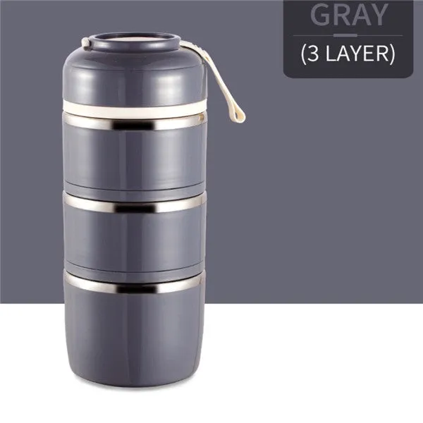 Aggels Portable Stainless, thermos, insulated, Steel Leak-Proof Food Container Lunch Box storage, Kitchen Food box