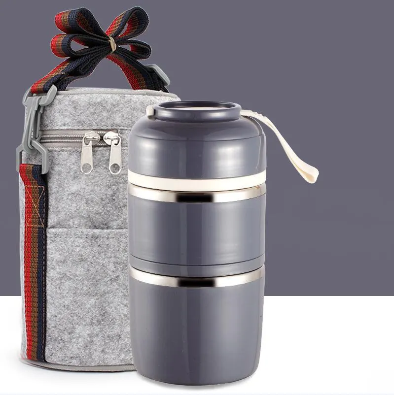 Aggels Portable Stainless, thermos, insulated, Steel Leak-Proof Food Container Lunch Box storage, Kitchen Food box