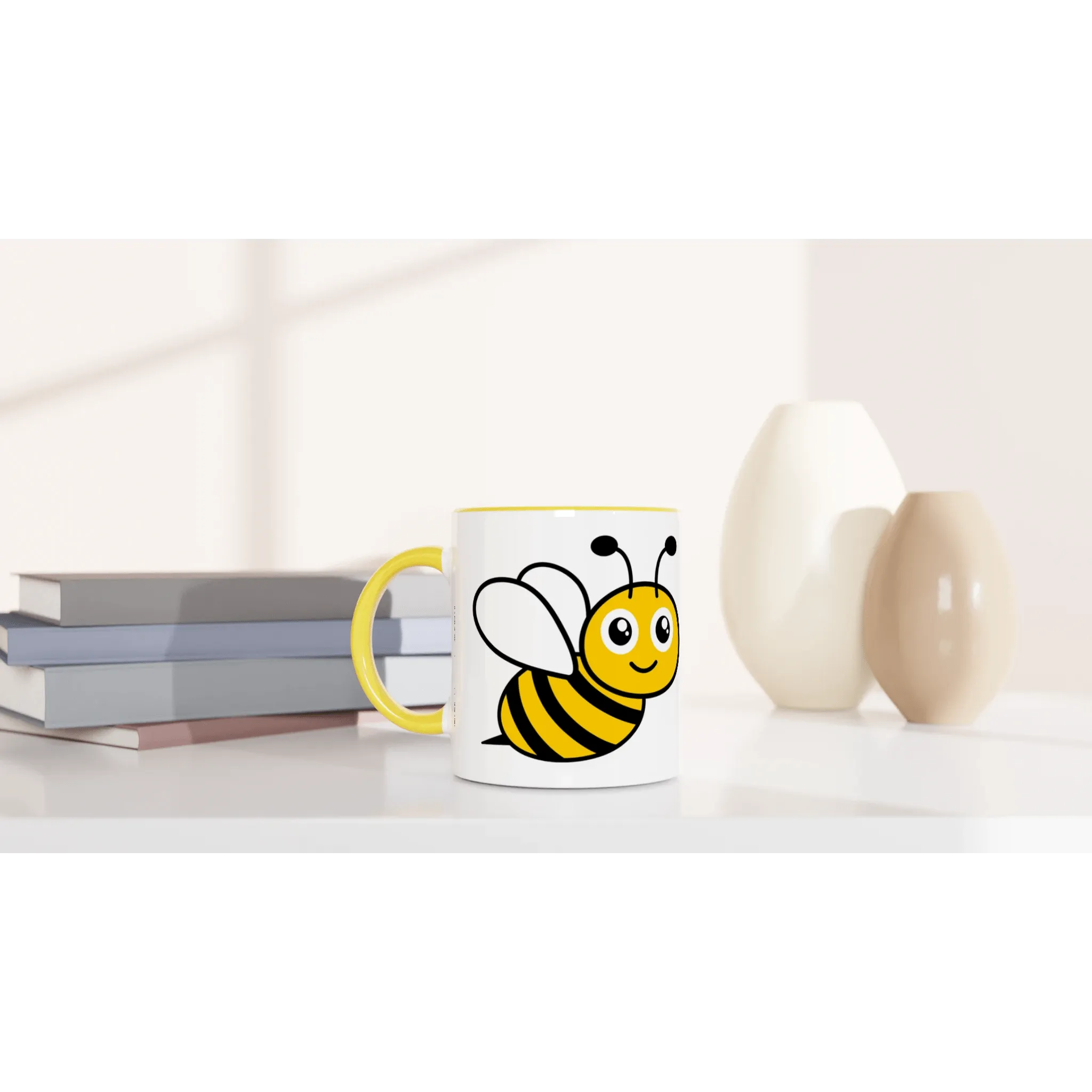 Always Bee Cool - Yellow Ceramic Mug with Cute Bee Design