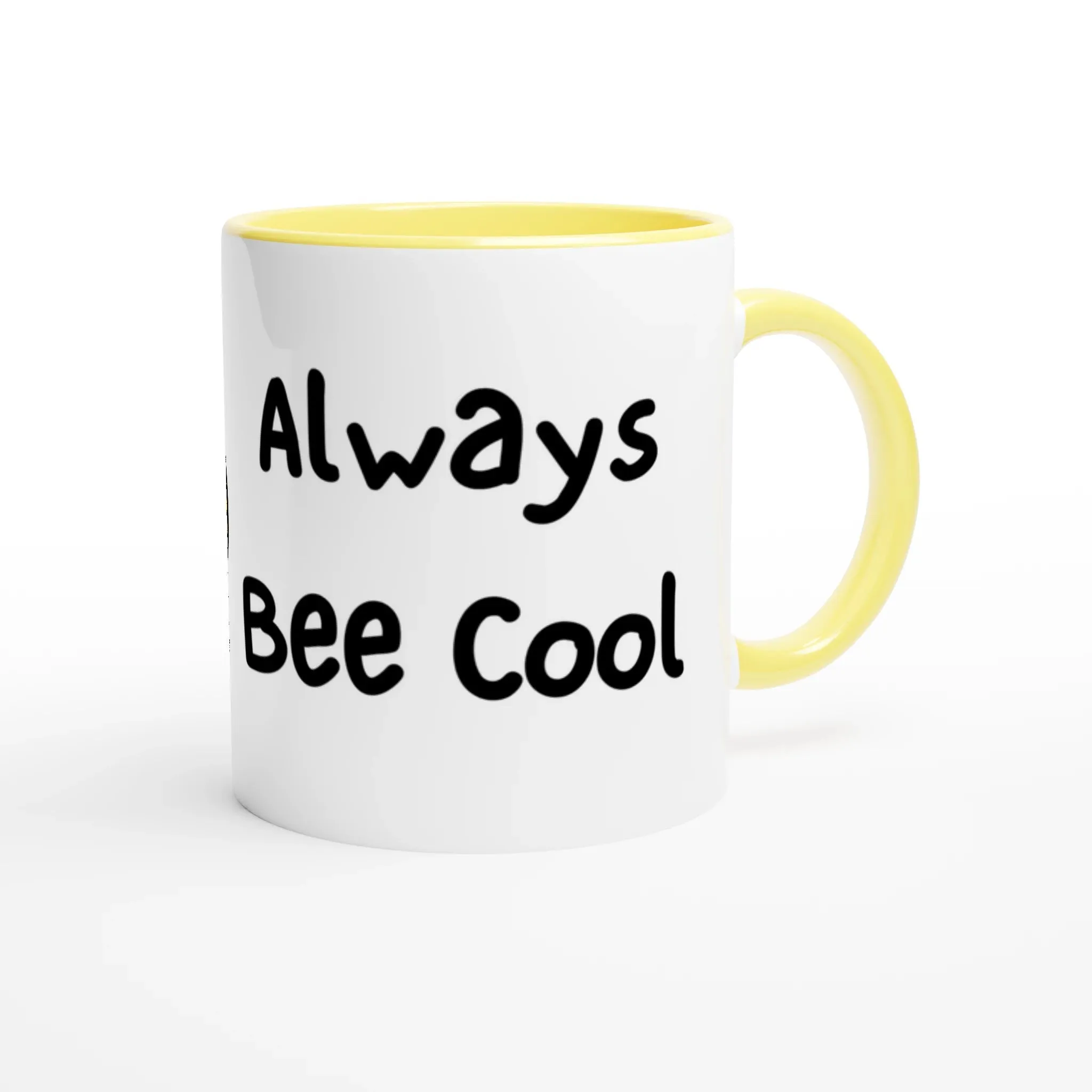 Always Bee Cool - Yellow Ceramic Mug with Cute Bee Design