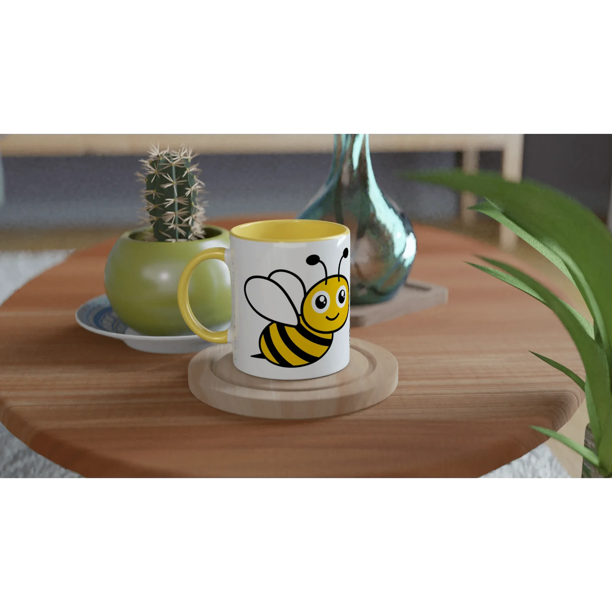 Always Bee Cool - Yellow Ceramic Mug with Cute Bee Design