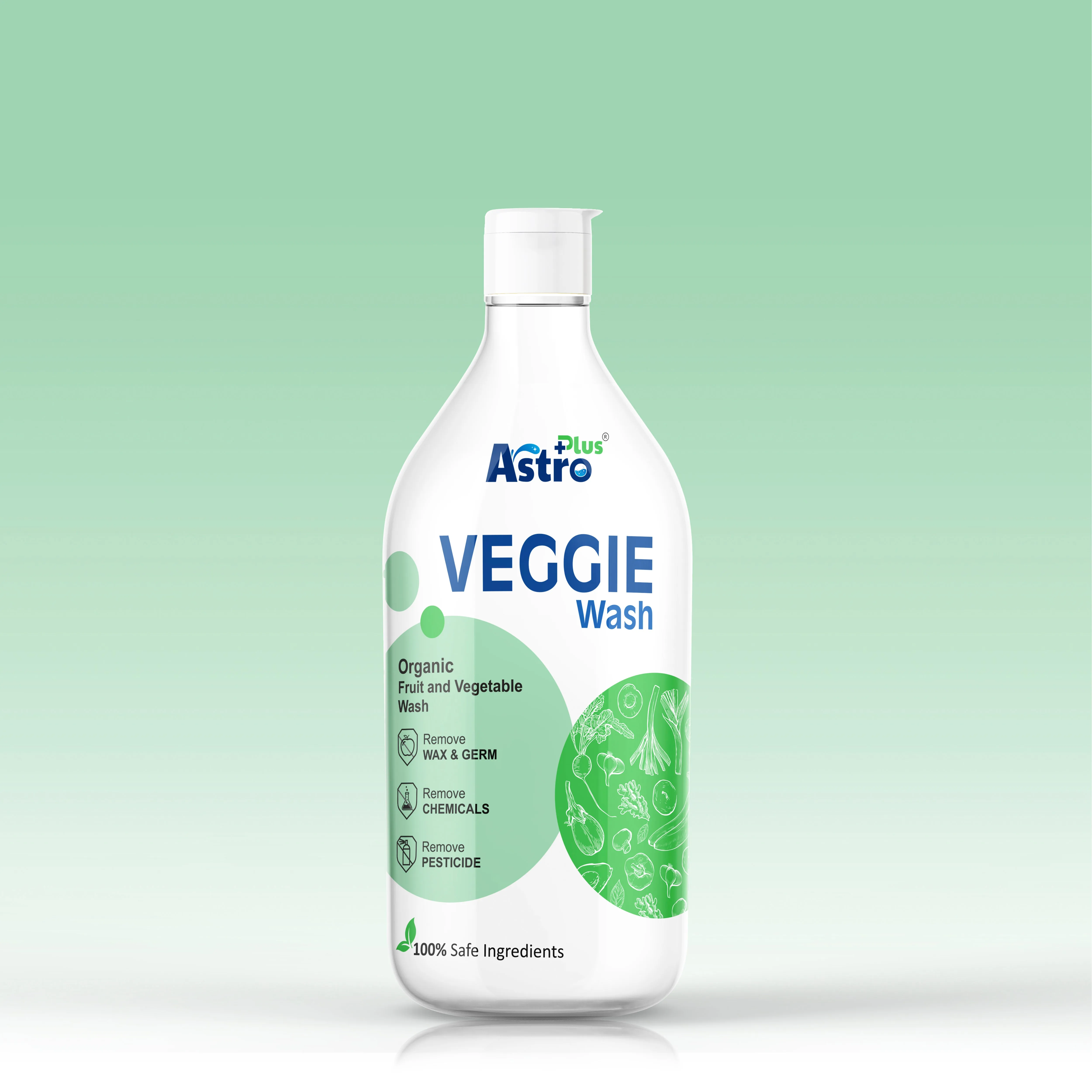 ASTRO PLUS Veggie Wash Clean Fruits & Vegetables Natural Action, Removes Pesticides Germs Safe to use on Veggies and Fruits Washing Liquid (500 ml)