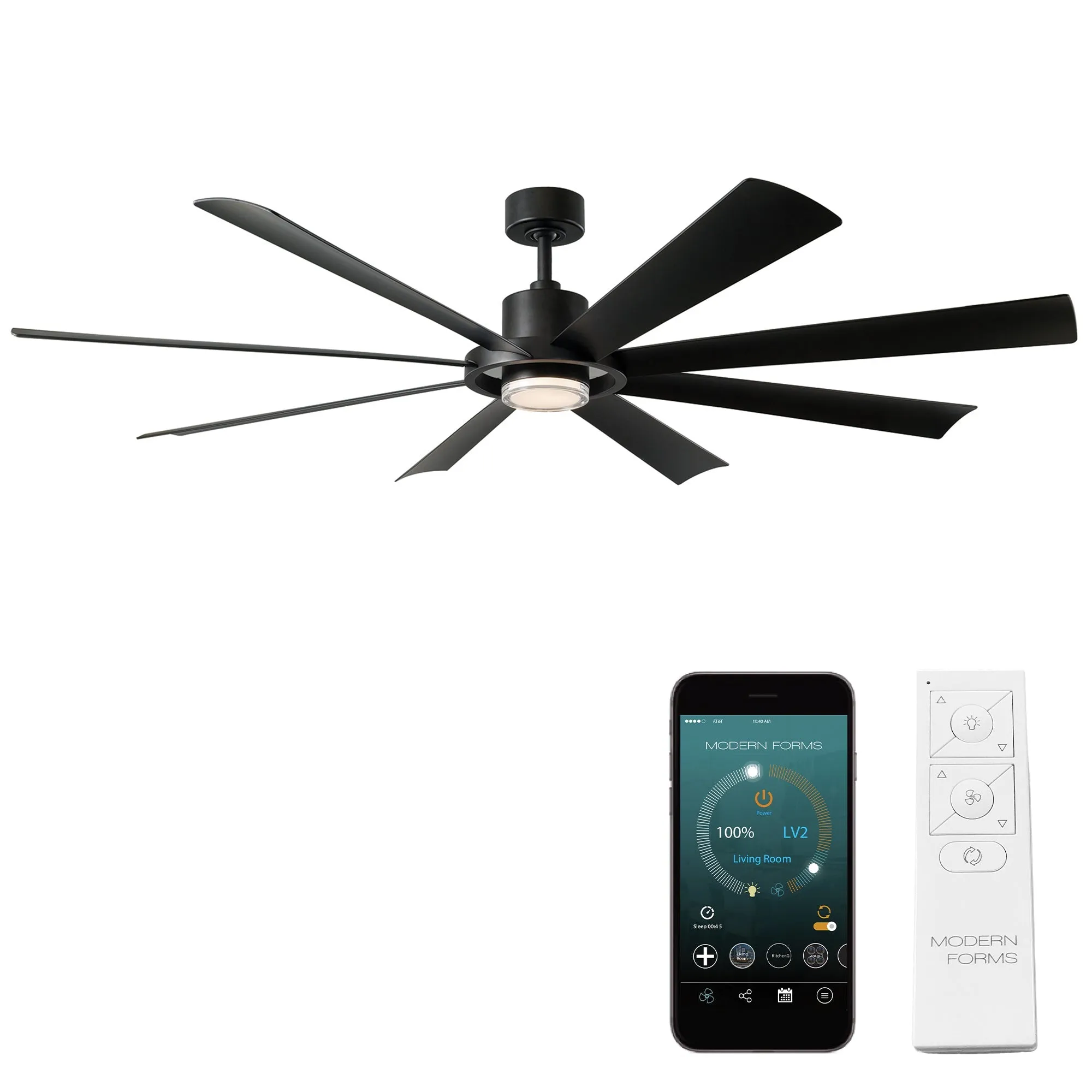 Aura Indoor/Outdoor 8-Blade 72" LED Smart Ceiling Fan