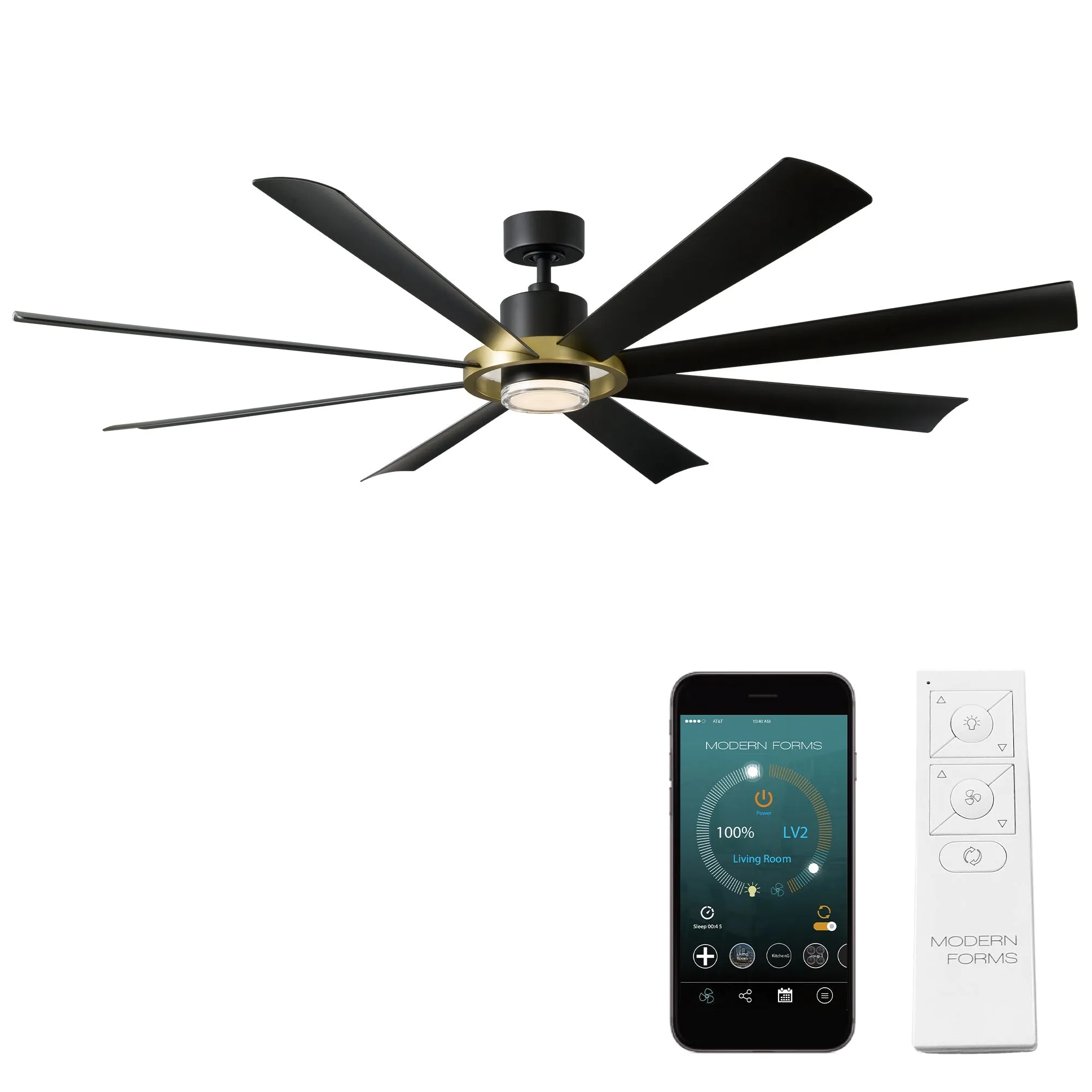 Aura Indoor/Outdoor 8-Blade 72" LED Smart Ceiling Fan