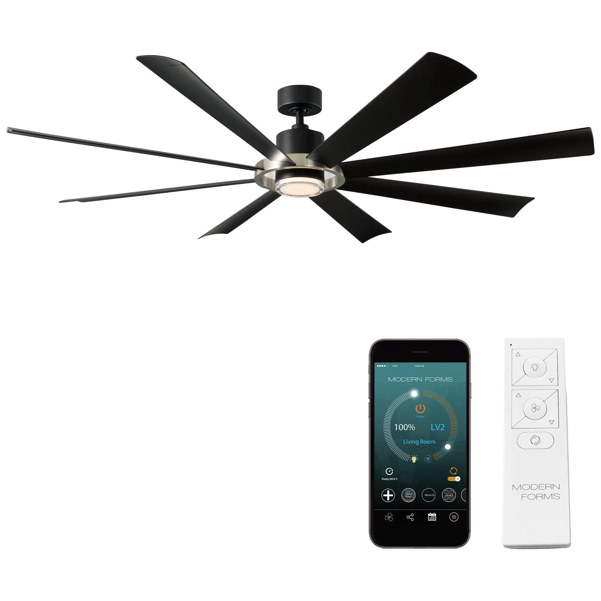 Aura Indoor/Outdoor 8-Blade 72" LED Smart Ceiling Fan