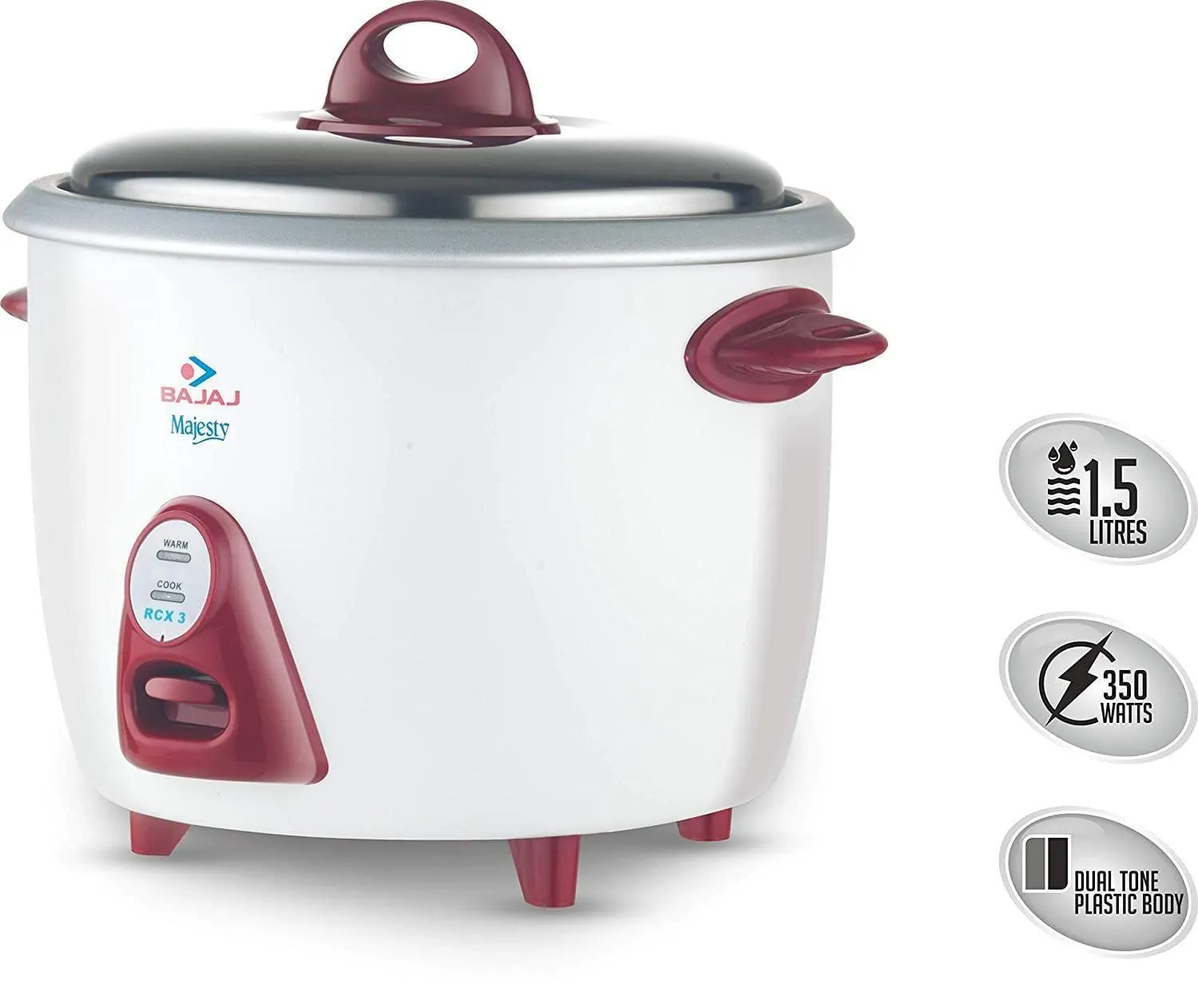 Bajaj Majesty New RCX-5,1800 ML 350-Watt Multi function Rice Cooker