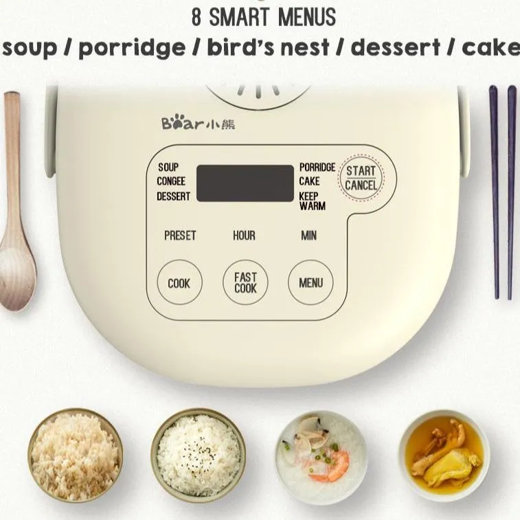 BEAR Rice Cooker Digital, Mini Rice Cooker 8 multi functions Cooker 2L (DFB-B20A1)