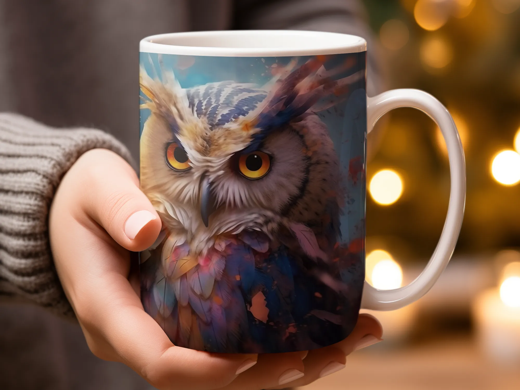 Beautiful Sophisticated Owl Coffee Mug, Coffee Mug, Cute Owl Gifts for Women, Owl Coffee Cup, Ceramic Mug