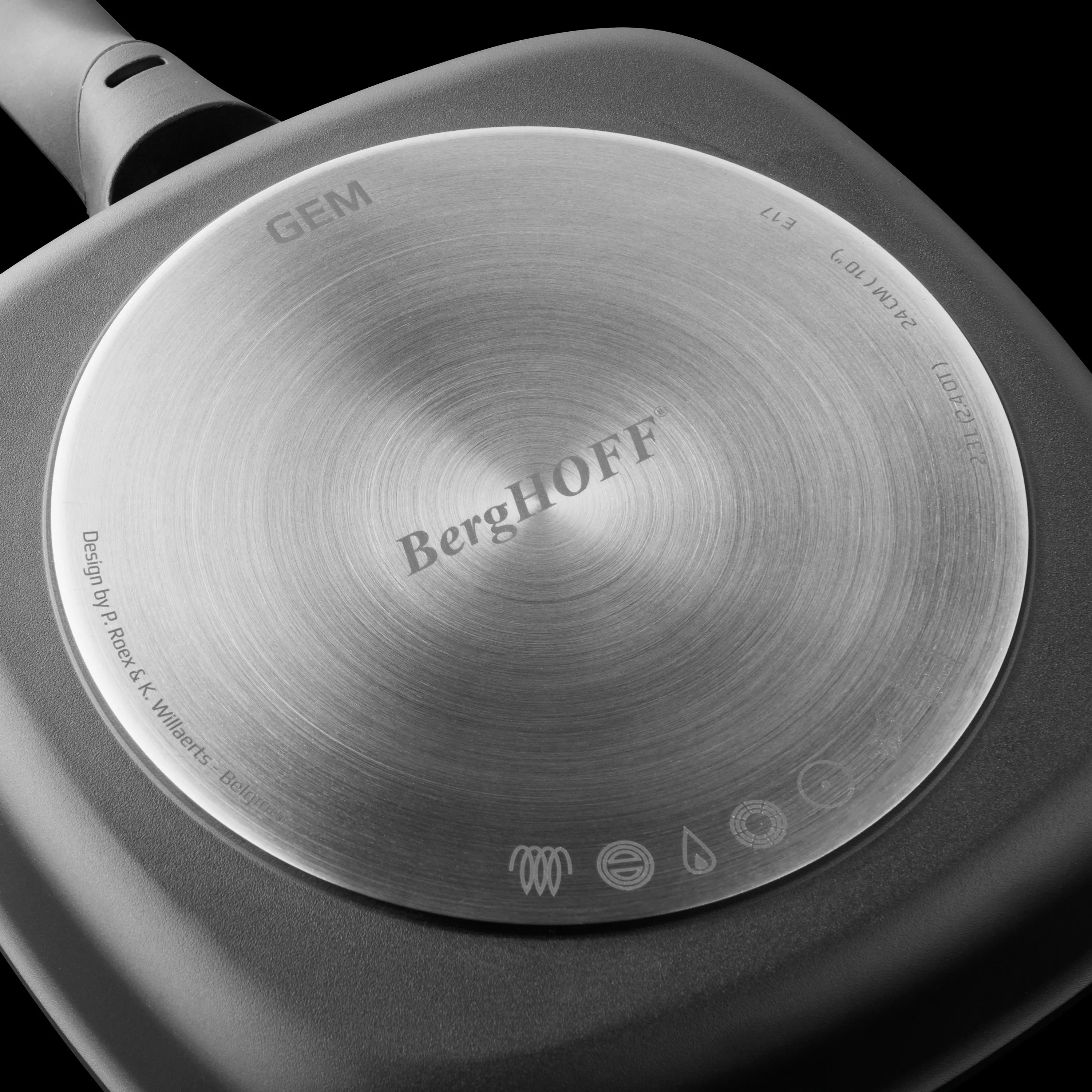 BergHOFF GEM 5Pc Non-stick Cast Aluminum Set, Grill Pan, Saute Pan & Stockpot