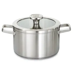 BergHOFF Leo Graphite Recycled 18/10 Stainless Steel Stockpot 8", 3.6qt. With Glass Lid