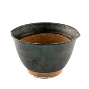 Black Double Lipped Large Bowl / Japanese-style Mortar (Suribachi) 31 fl oz / 6.02" dia