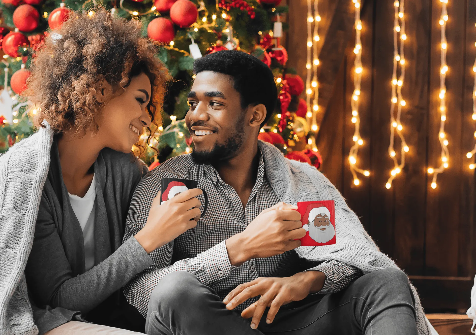 Black Santa Full Color Mug