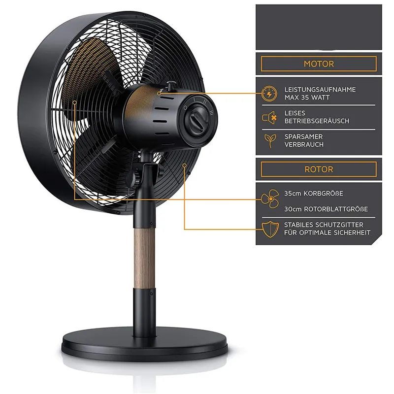 Black Sturdy Metal Base Desk Fan 858129