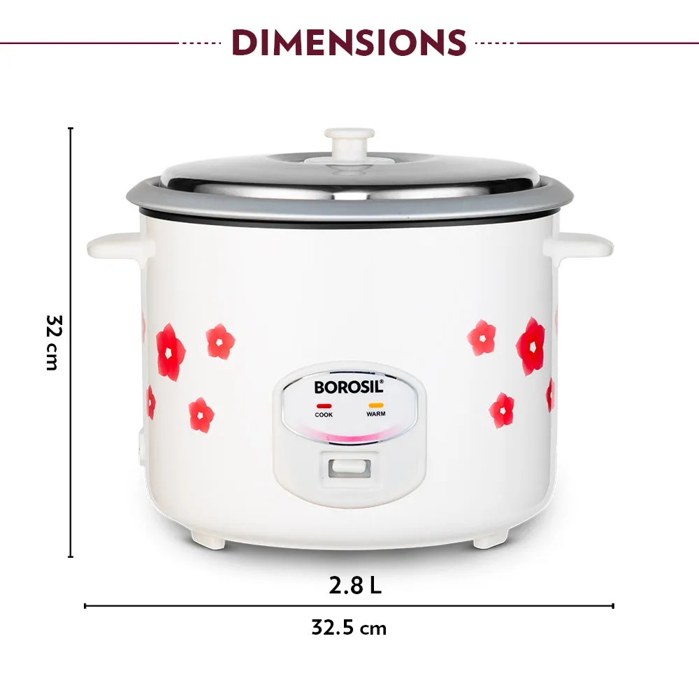 Borosil Pronto Dual Electric Rice Cooker, 2.8L