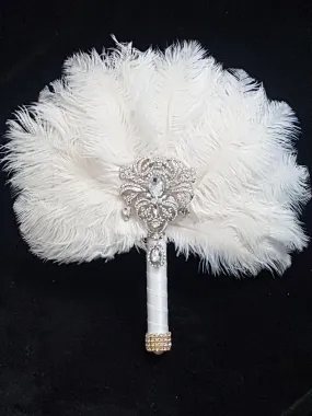 Brides Feather Fan bouquet , alternative  Bouquet,  Great Gatsby wedding style.