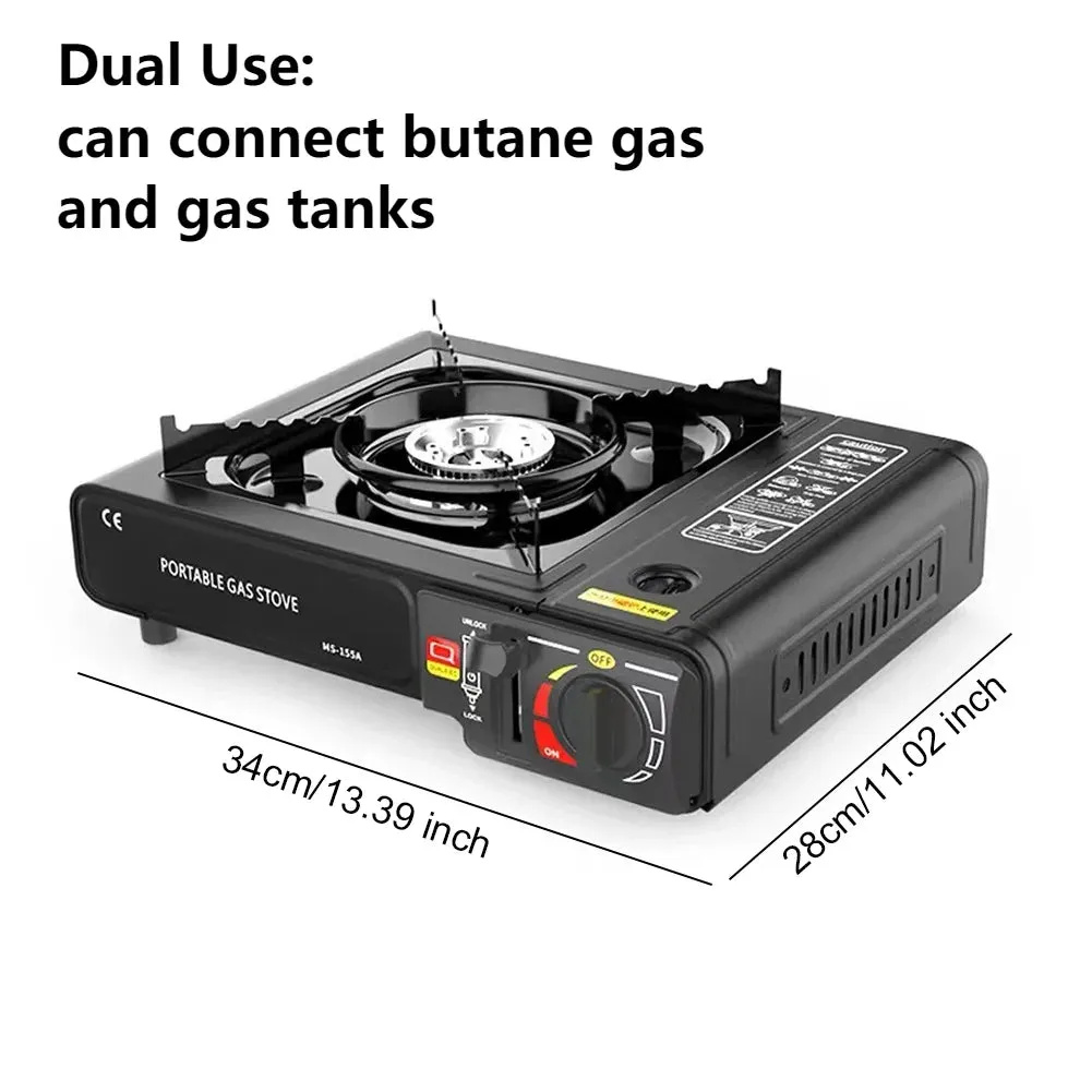 Camping Stove Automatic Ignition Large Firepower Stove Burner Windproof Energy Saving Alloy Dual-use Gas Stove Camping Supply