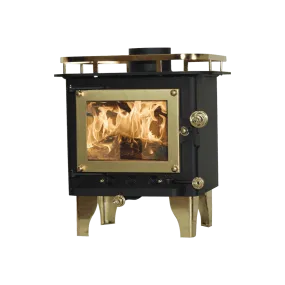 CB-1000-BR CUB Cubic Mini Wood Stove Brass