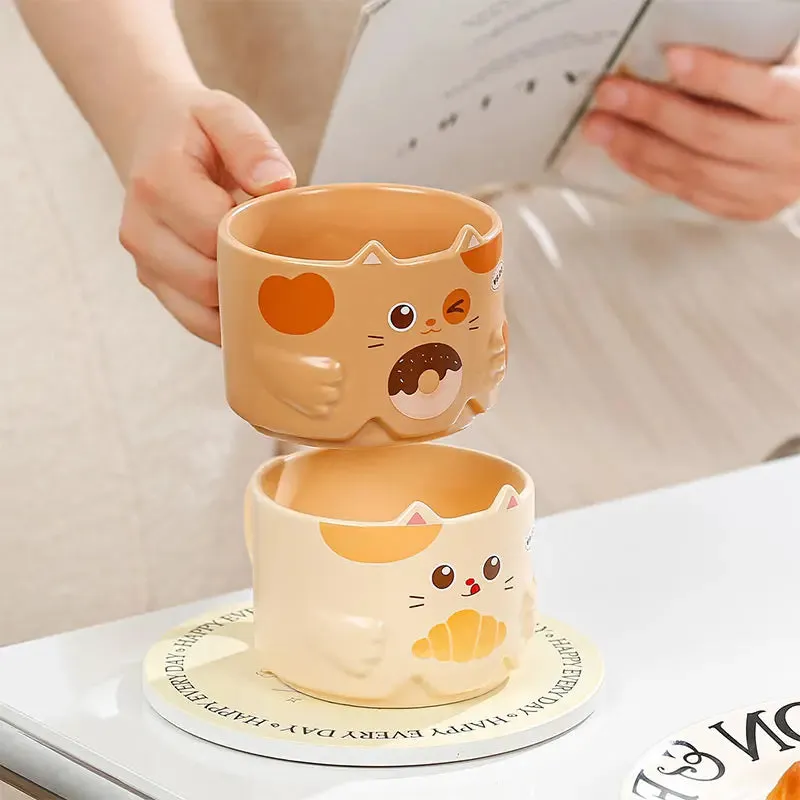 Ceramic Cat Cups 300ML