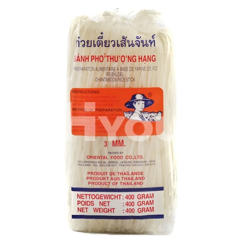 Chantaboon Rice Stick Noodles 3mm 400g by Farmer Brand