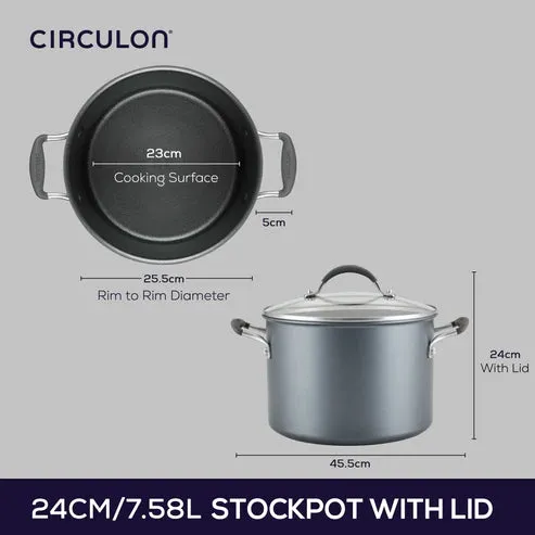 Circulon ScratchDefense A1 Nonstick Induction Covered Stockpot - 24cm/7.6L