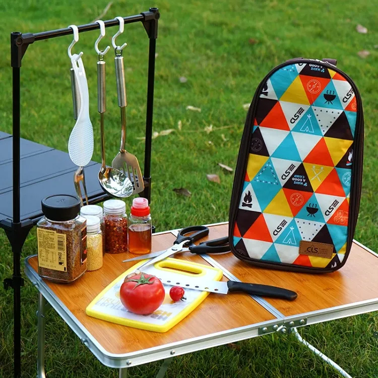 CLS 7-In-1 Outdoor 201 Stainless Steel Cookware Set Picnic Kitchenware Portable Handbag Picnic Bag(Triangle Pattern)