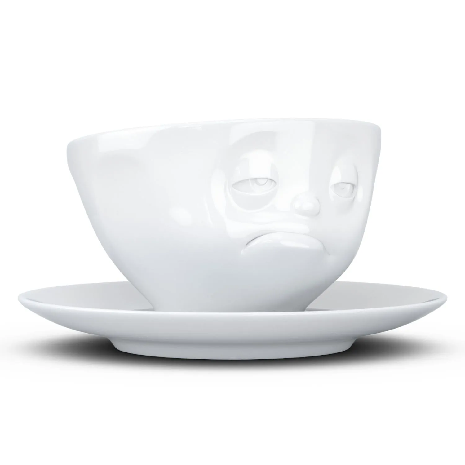 Coffee Cup with Saucer, Snoozy Face