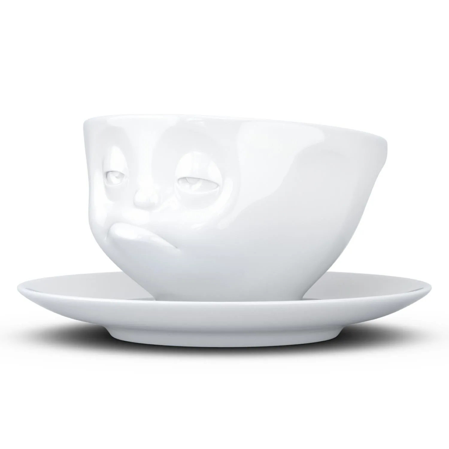 Coffee Cup with Saucer, Snoozy Face