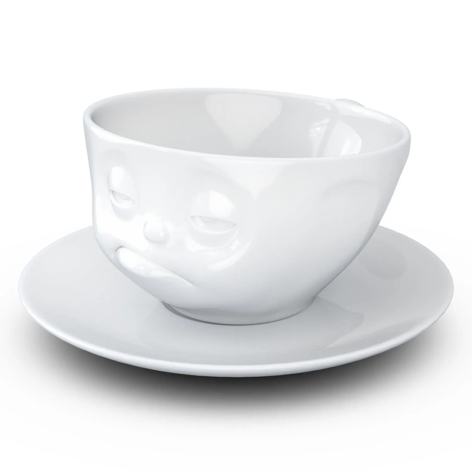 Coffee Cup with Saucer, Snoozy Face