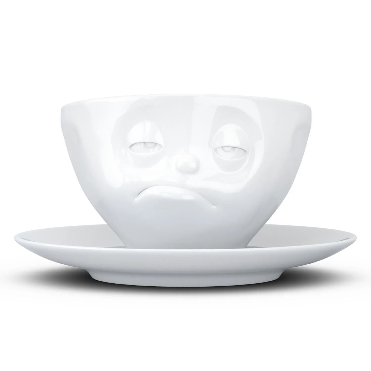 Coffee Cup with Saucer, Snoozy Face