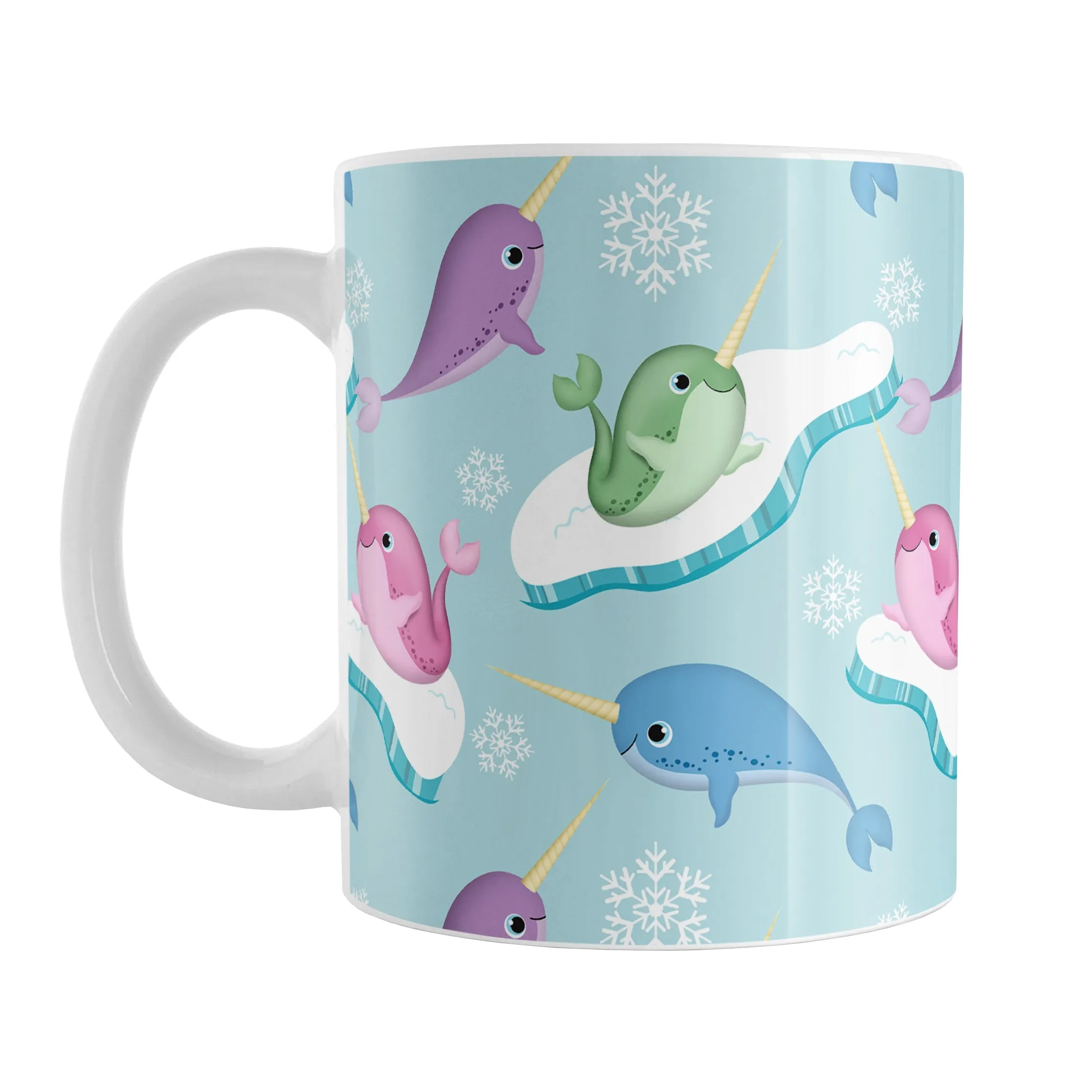 Colorful Arctic Narwhal Pattern Mug