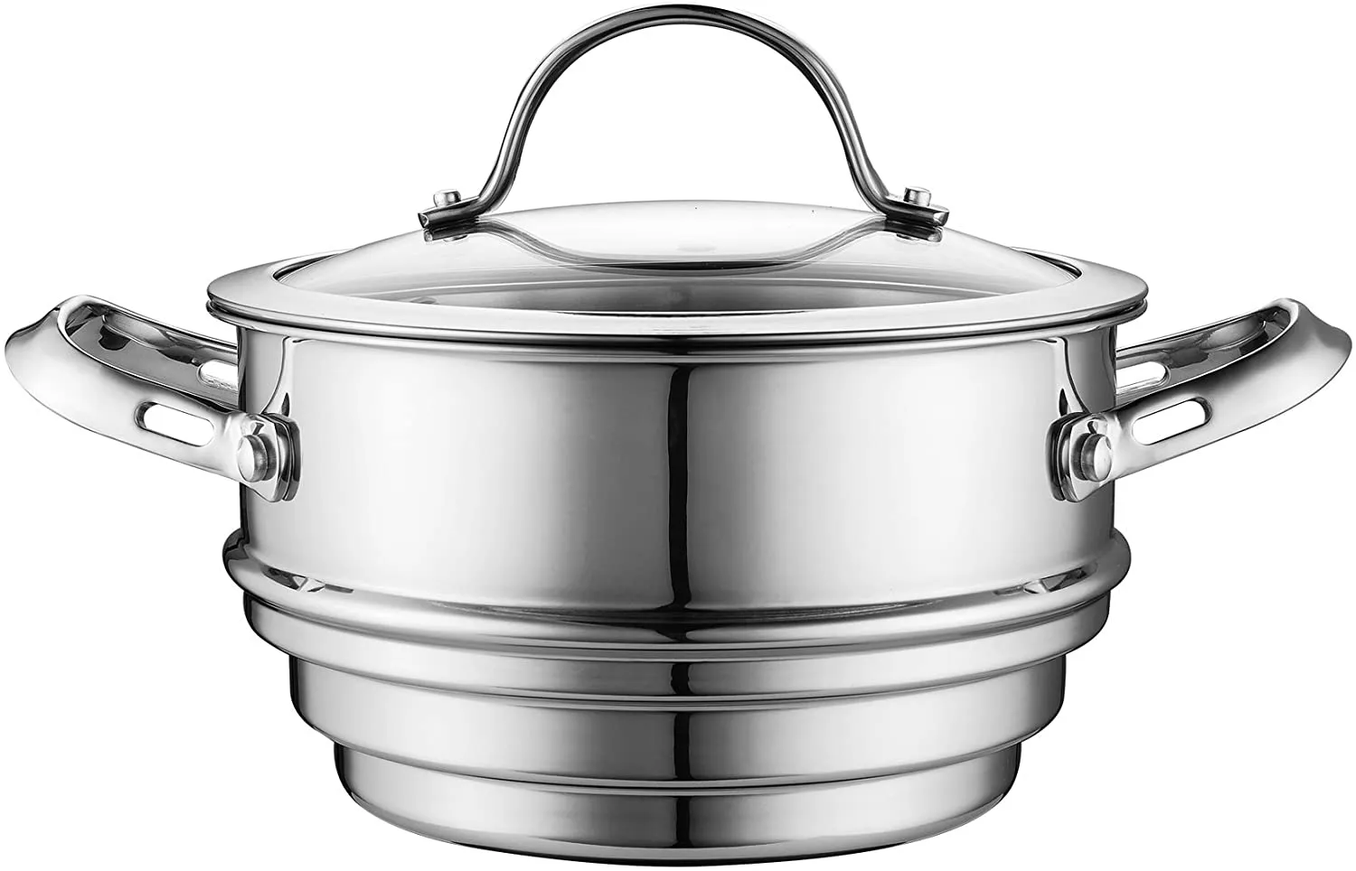 Cooks Standard Classic Stainless Steel Cookware 9-Piece Set Glass Lid