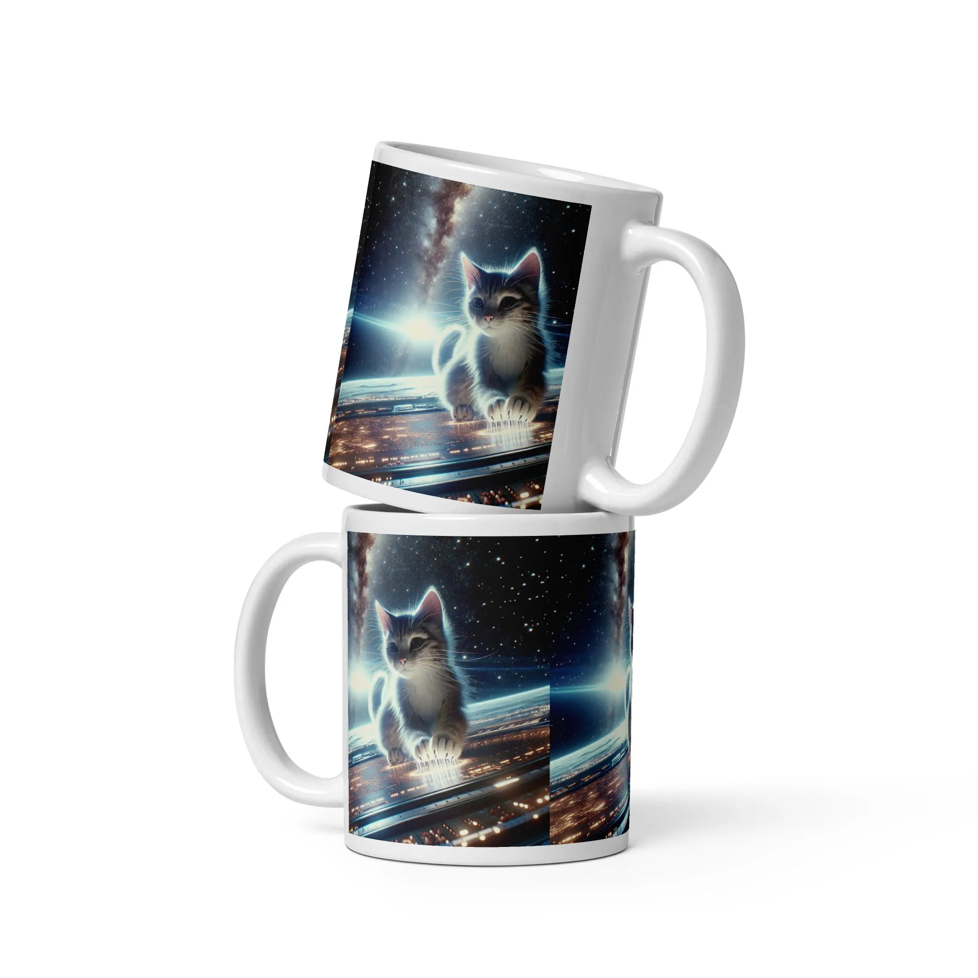 Cosmic Kitten Mug | Ceramic Coffee Mug | Dishwasher & Microwave Safe | 11 oz, 15 oz, 20 oz